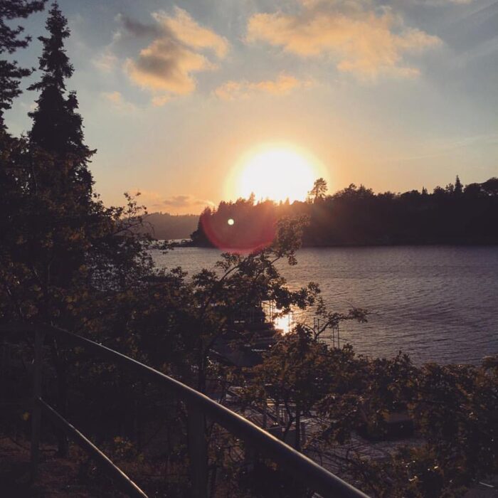 Sunset over the lake - lake arrowhead