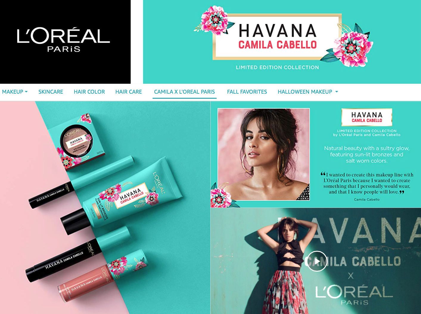 limite edition camila cabello loreal paris makeup collection