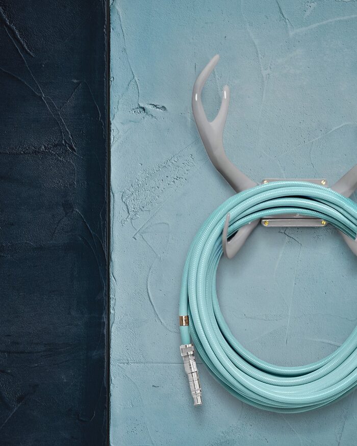 chic garden supplies - pretty garden hose with antlers hose wall mount and cobra nozzle