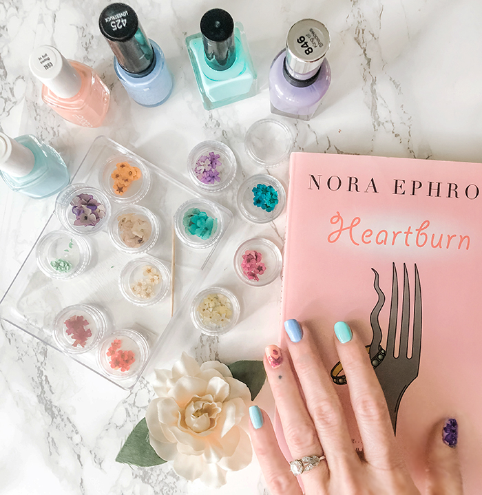 nora ephron heartburn-pastel nails with flowers