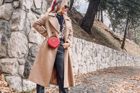 red heart coach bag-valentine's day look-vintage levis jeans with hem slit-brown coat