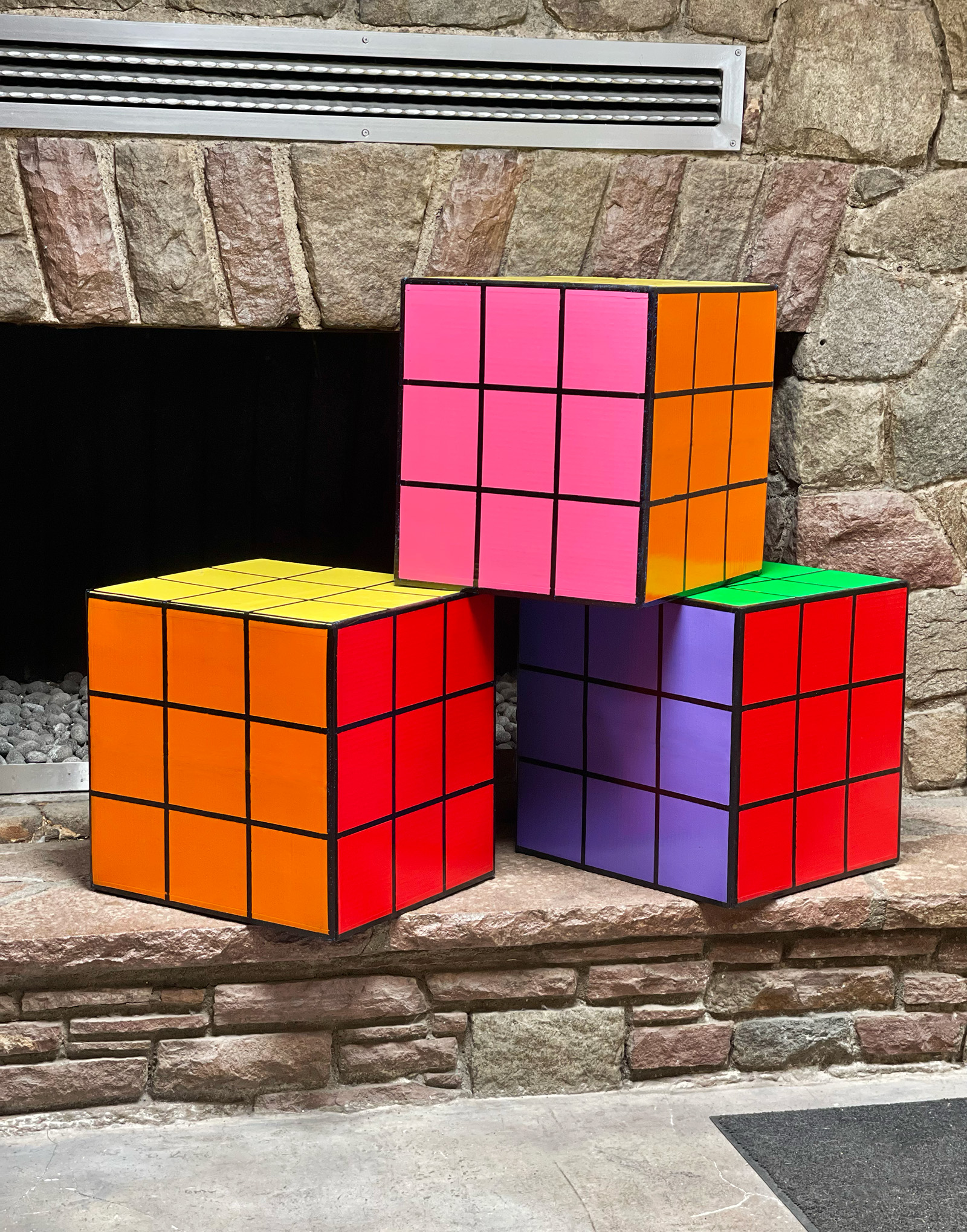 DIY Oversized Rubik's Cubes for Epic 80's Party Decor