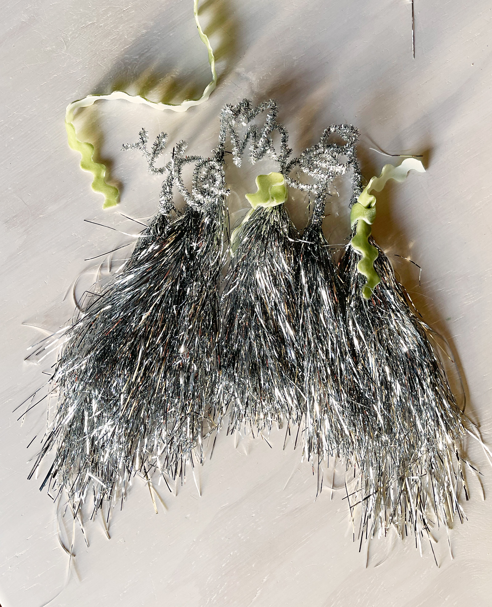 diy tinsel tassels