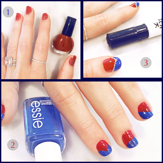 4th of july nails steps