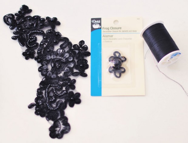 DIY BLack Lace Beaded Bracelet