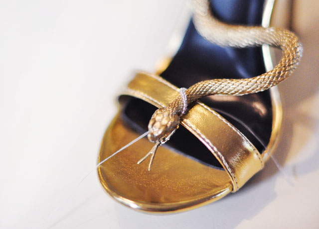 DIY Gold Snake Serpent Shoes-7