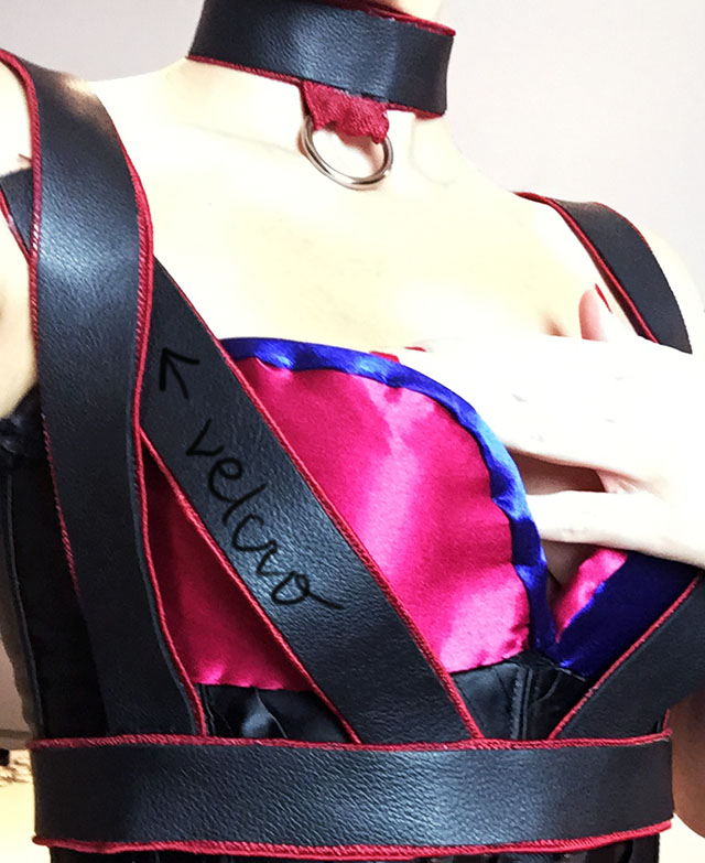 DIY Leather Harness - harley quinn arkham knight 21