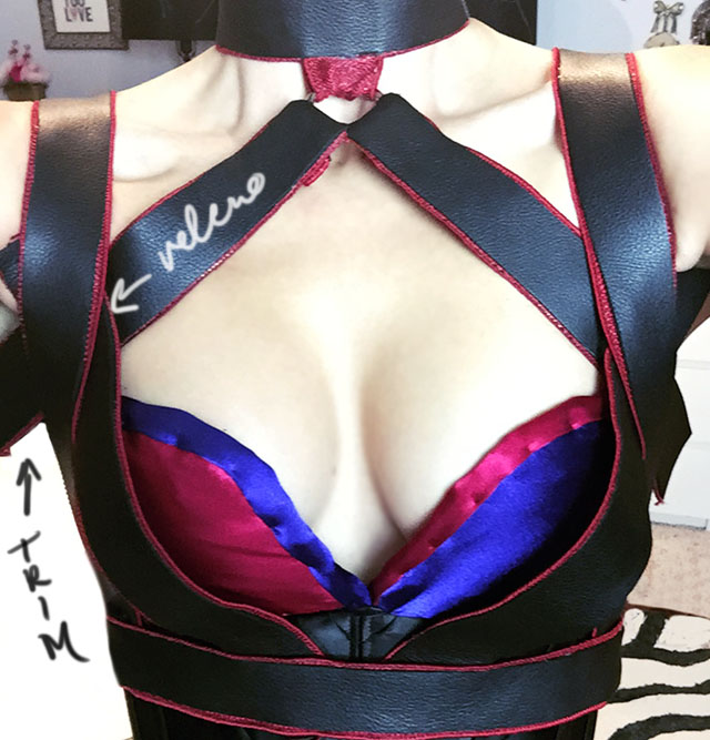 DIY Leather Harness - harley quinn arkham knight 22