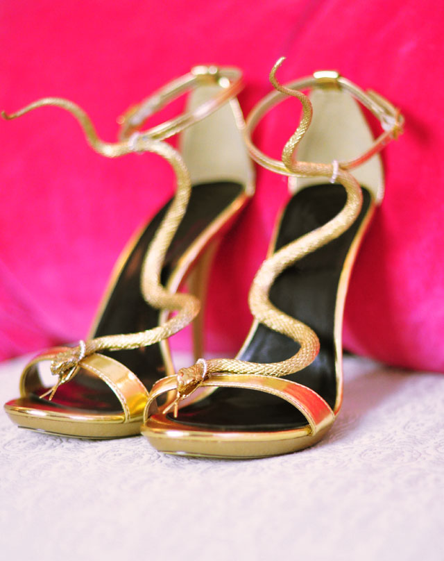 DIY Snake Serpent shoes gold snake sandals