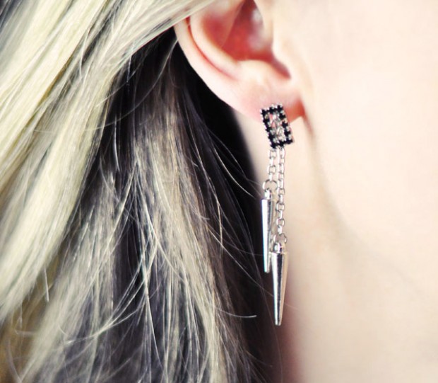 DIY Studded Drop Earrings-10