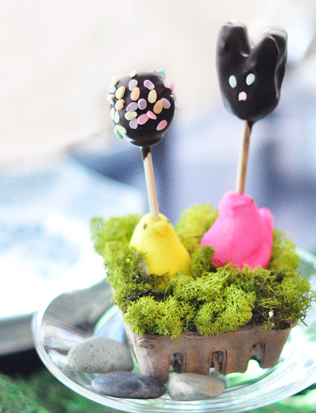 Easter bunny cake pops + display