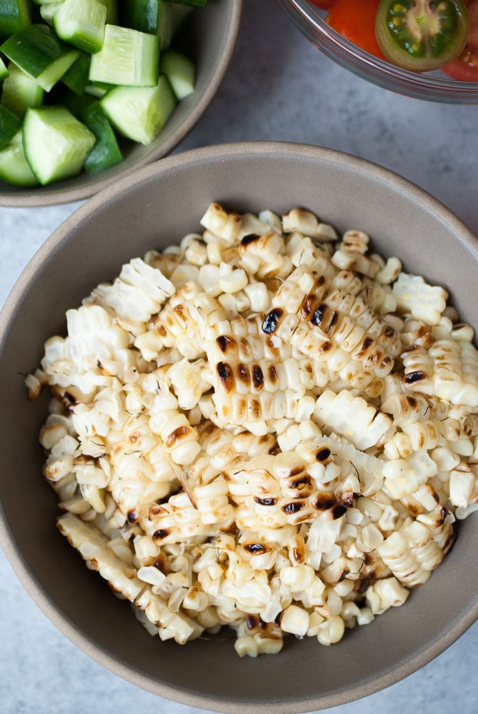 Spring Salad Recipe // Grilled-Corn-Panzanella