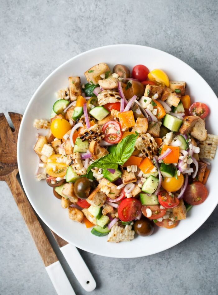 Spring Salad Recipe // Grilled-Corn-Panzanella