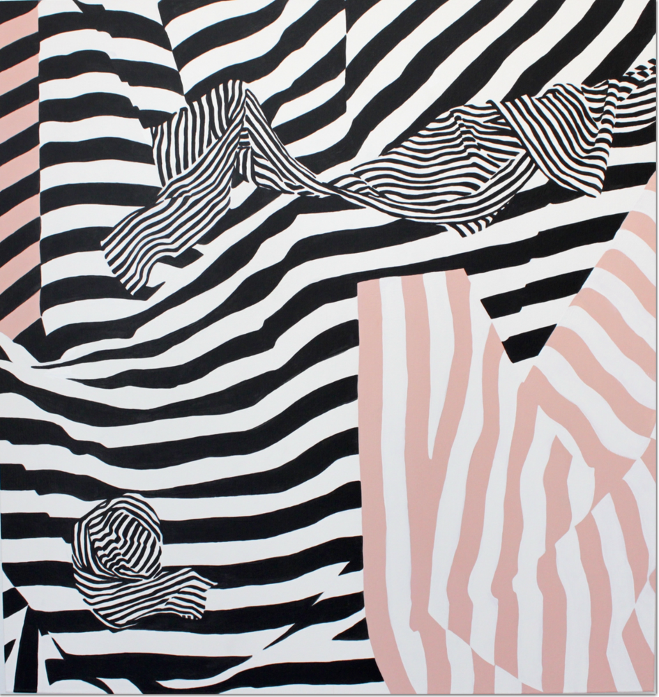 graphic artwork _ pink and black stripes