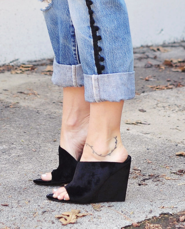 alexander wang velvet mule wedges