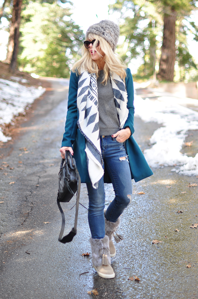 casual style in the snow