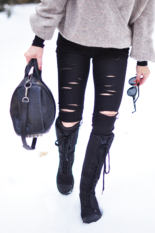 compat boots_alexander wang bag in the snow