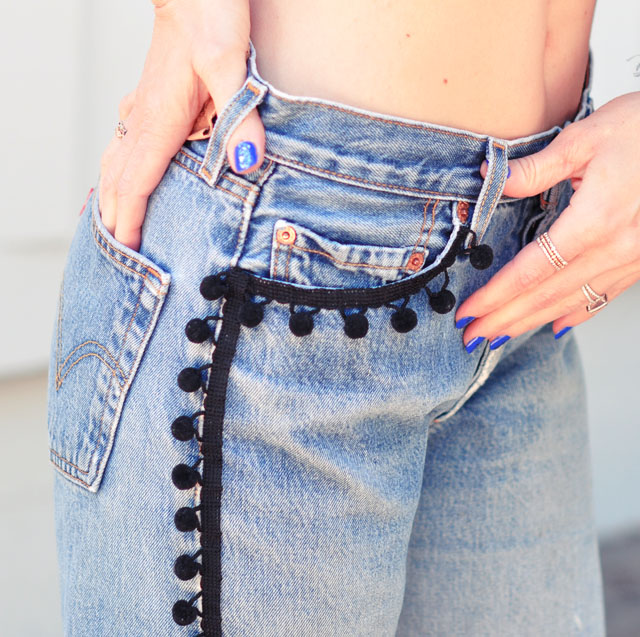 diy embellished jeans