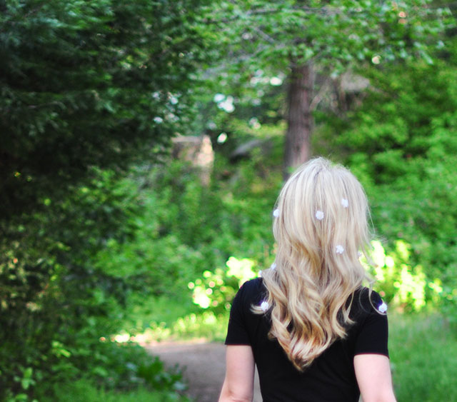 floating flowers in hair