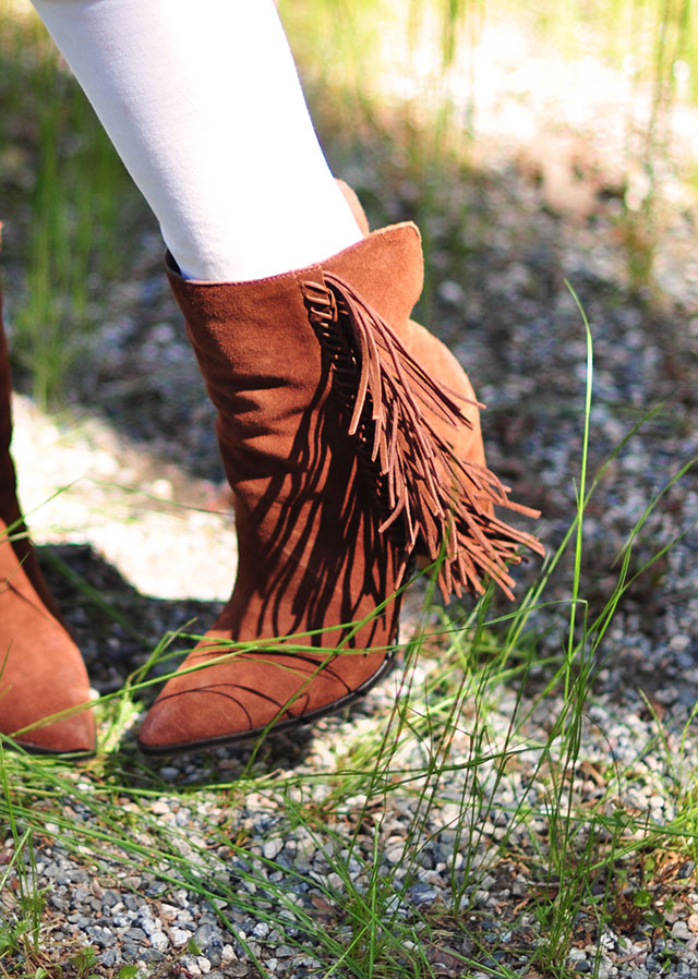 fringe suede boots