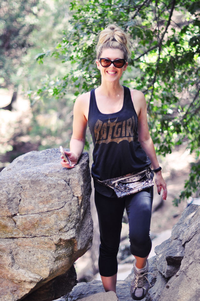 hiking up heart rock trail-batgirl