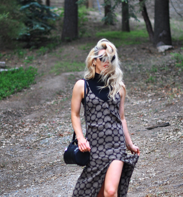 maxi dress layered over a crop tank tee with vans old skull sneakers - summer style