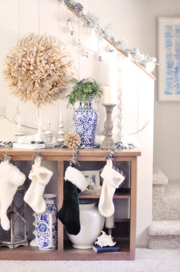 hanging stockings when you don't have a mantel
