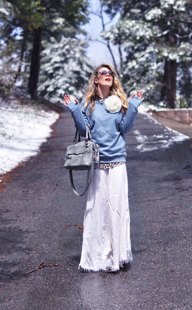 shredded fairytale outfit in the snow